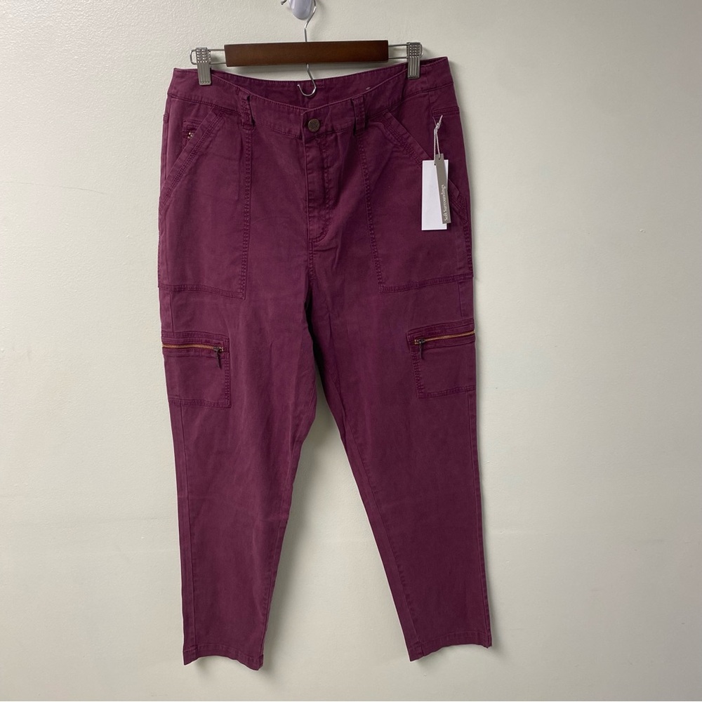 Soft Surroundings NWT Skinny Utility Pants Purple Size 14